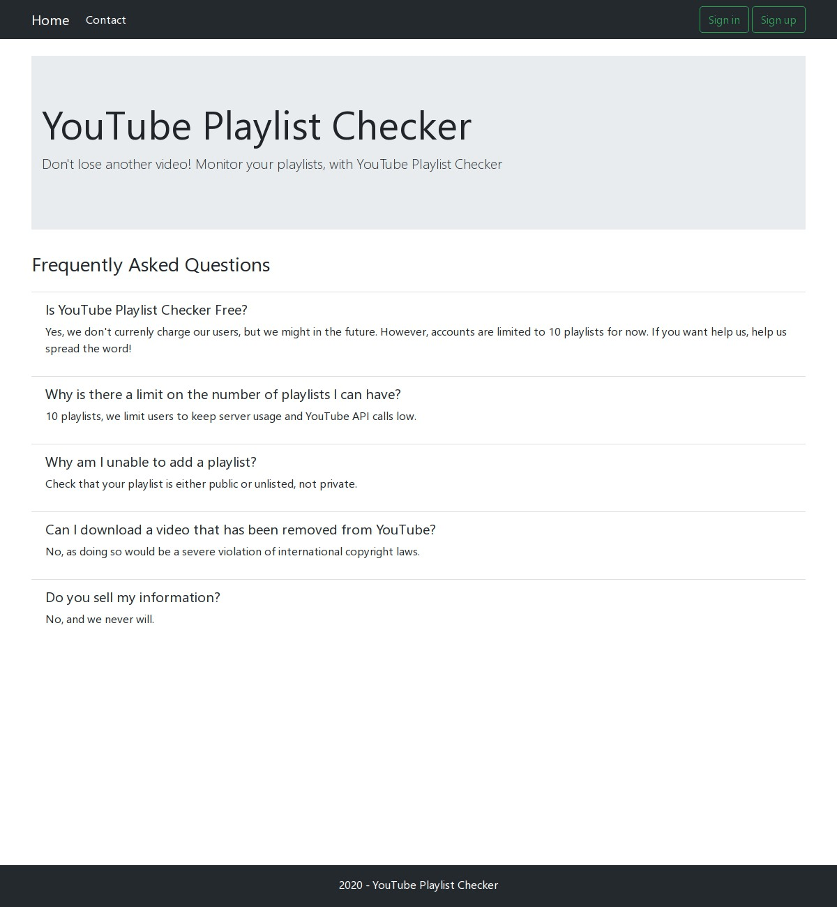 Gif YouTube Playlist Checker